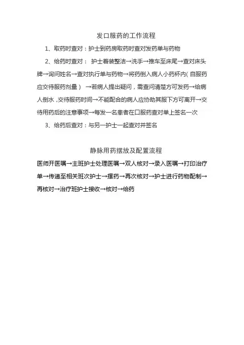 发口服药的工作流程