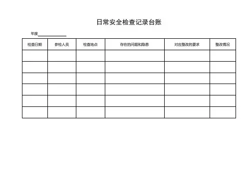 日常安全检查记录台账