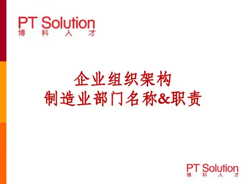 企业组织架构制造业部门名称职责
