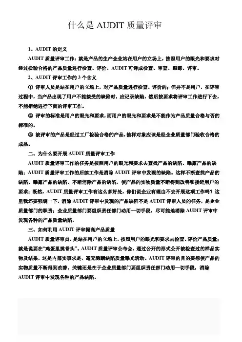 什么是AUDIT质量评审