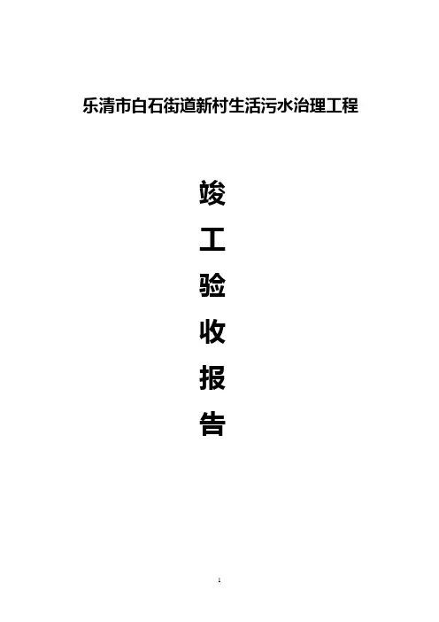 市政工程竣工总结报告