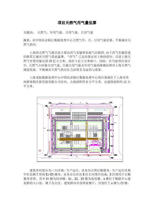 项目天然气用气量估算