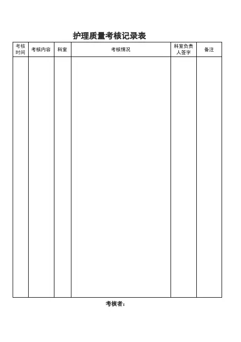 护理质量考核记录表