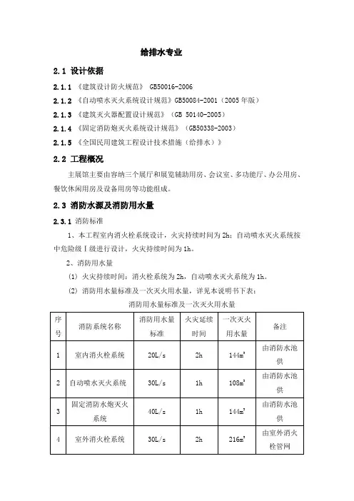 消防专篇-给排水专业