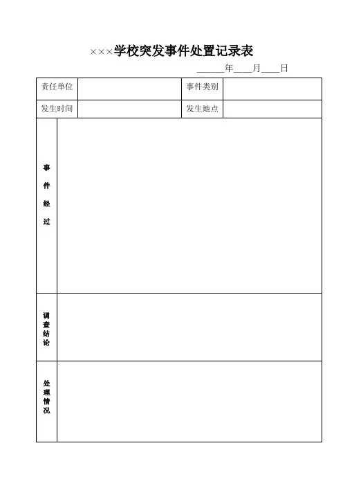 学校突发事件处置记录表