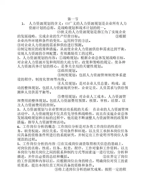 第一章  人力资源概述