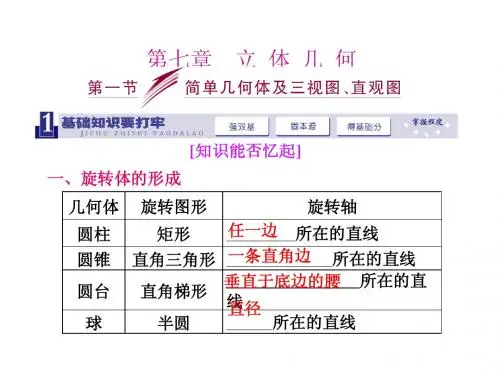 2014届高三数学一轮复习专讲专练(基础知识+小题全取+考点通关+课时检测)：7.1简单几何体及三视图、直视图