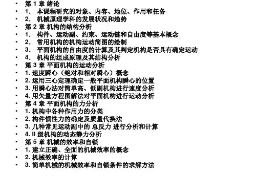 机械原理 期中复习