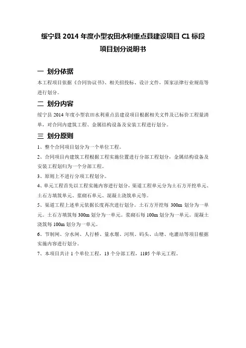 项目划分