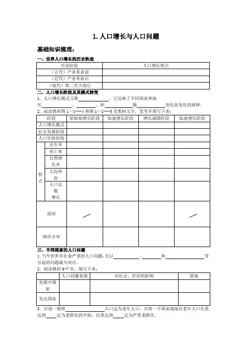 1.人口增长与人口问题