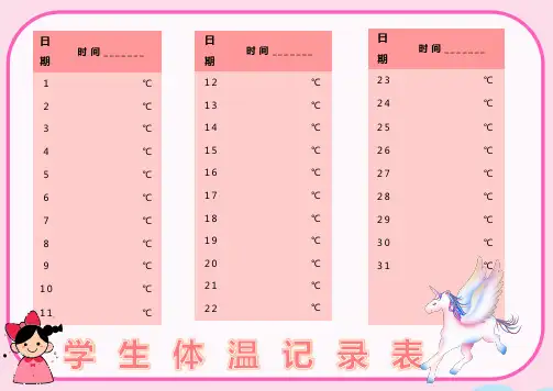 学生体温测试记录表WORD模板