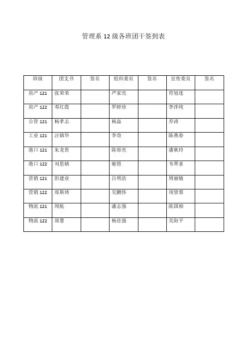 团干签到表