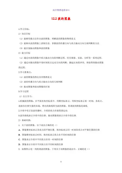 高中物理选修3-4学案4：12.2波的图象