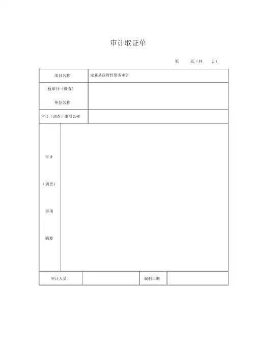 审计取证单