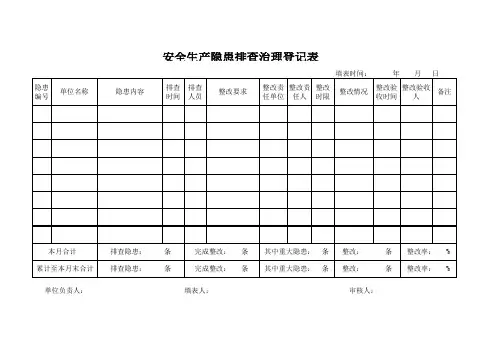 安全生产隐患排查治理登记表(县)