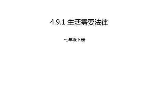 人教版七年级道德与法治下册课件《4.9.1生活需要法律》