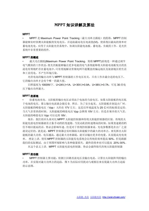 MPPT知识详解及算法