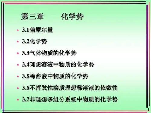 物理化学课件第三章 化学势