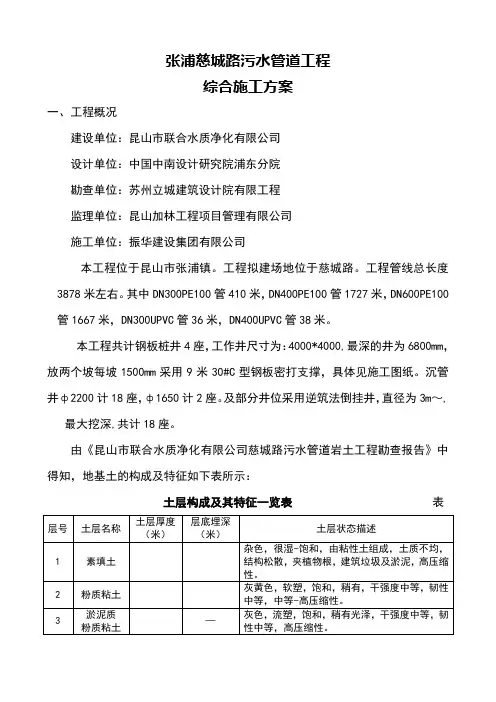 污水管道工程施工方案 2