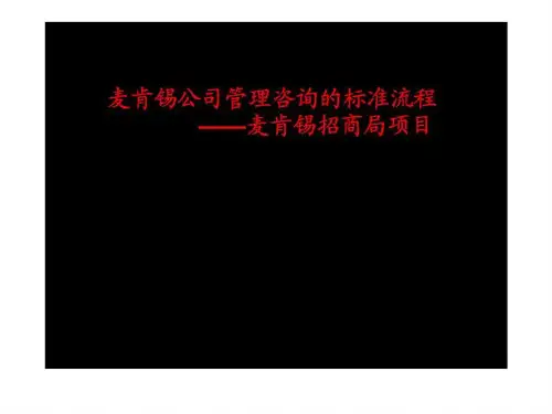 麦肯锡公司管理咨询的标准流程——麦肯锡招商局项目(1)PPT课件