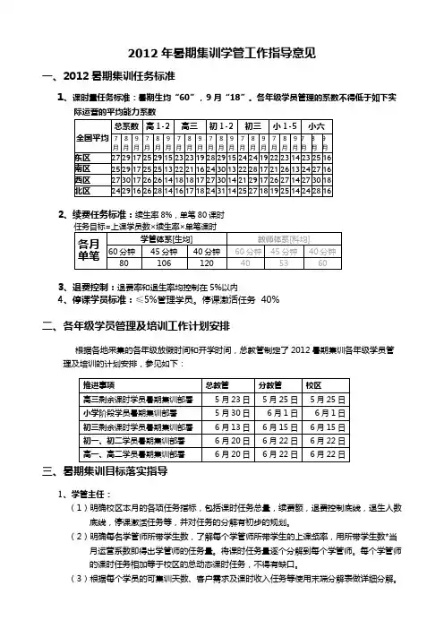 学管工作指导意见