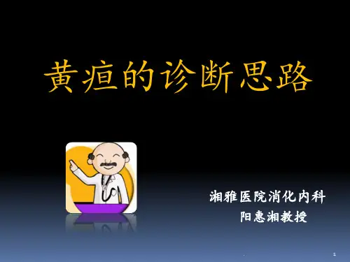 黄疸的诊断思路PPT课件