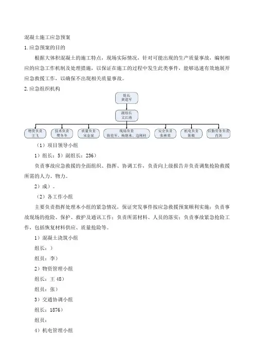 混凝土施工应急预案