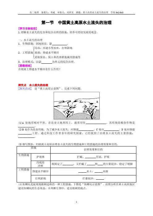 黄土高原水土流失的治理