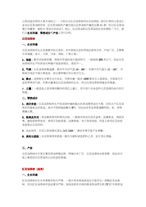 红花茶油与百花茶油的区别