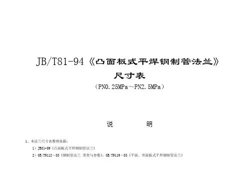 JB8194法兰尺寸表全