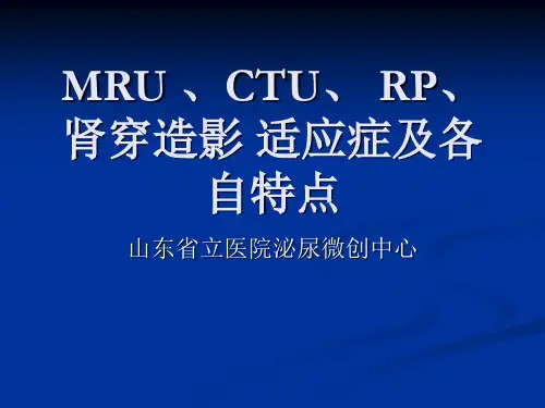 MRU 、CTU、 RP、 肾穿造影适应症及各自特点