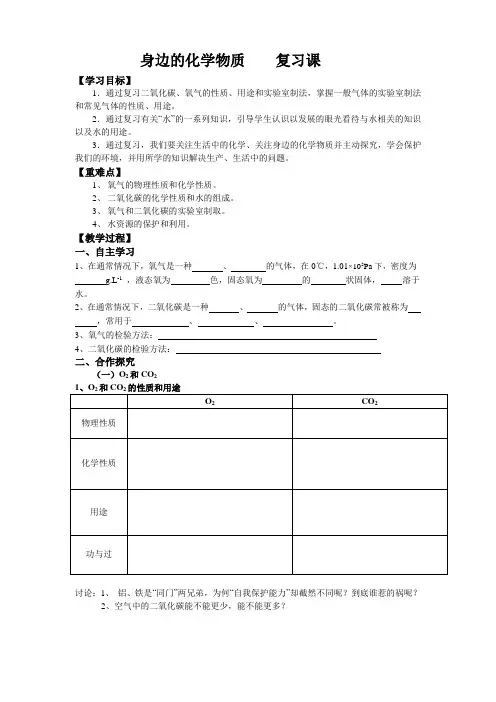 身边的化学物质复习课