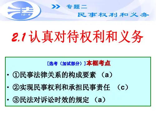 人教版高中政治选修五课件：认真对待权利和义务