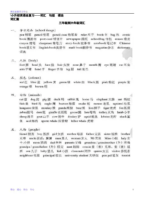 小升初英语总复习资料大全 2