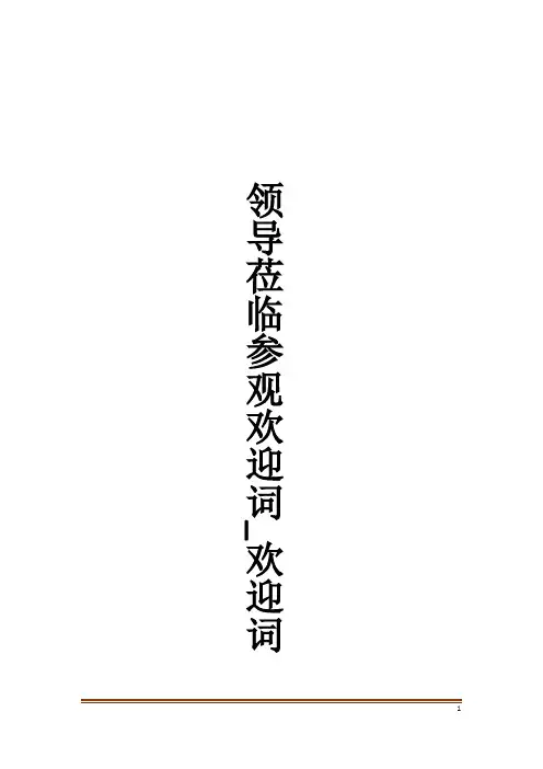 领导莅临参观欢迎词_欢迎词