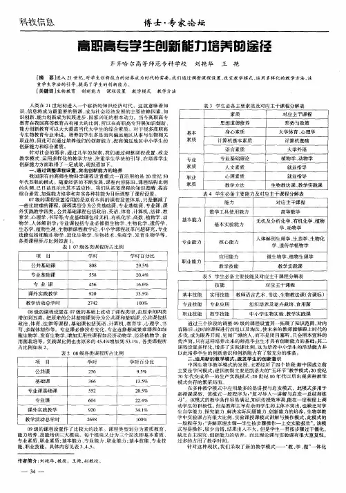 高职高专学生创新能力培养的途径