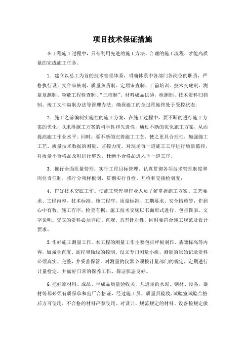 项目技术保证措施