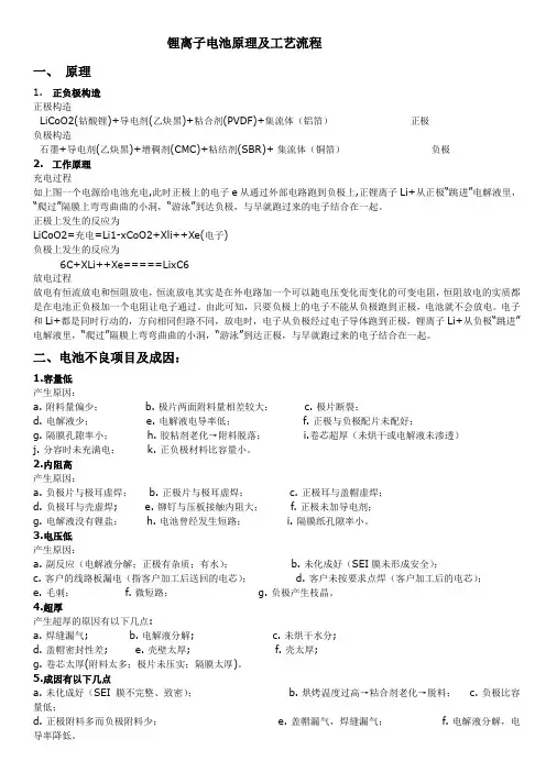 锂离子电池原理及工艺流程
