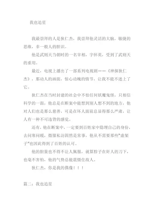 我也追星作文300字