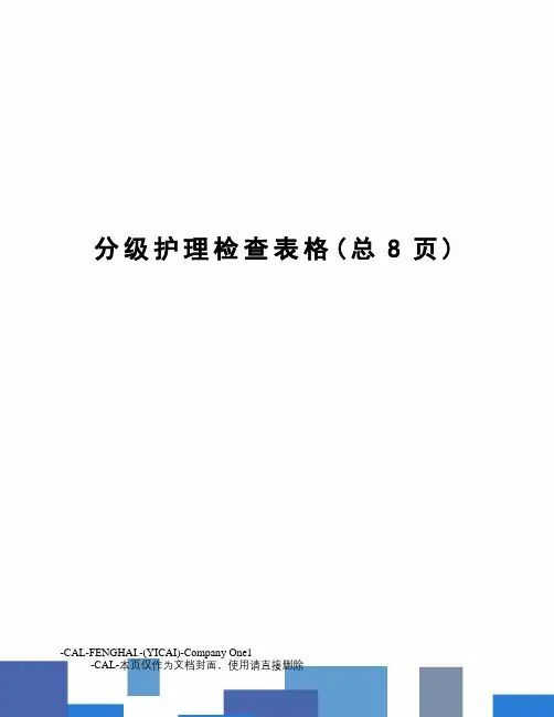 分级护理检查表格
