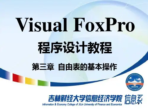 Visual FoxPro第3章自由表的基本操作PPT课件