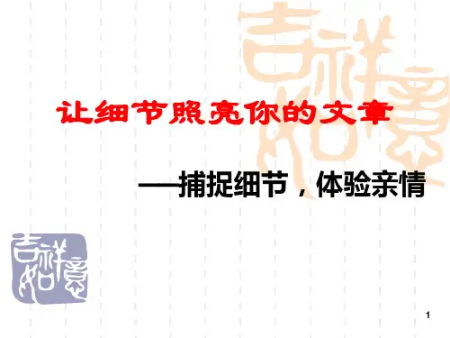 中考作文指导细节描写作用与方法PPT课件