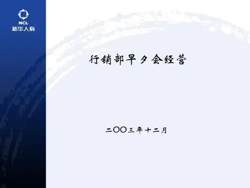 某公司行销部经营项目介绍(PPT 37张)