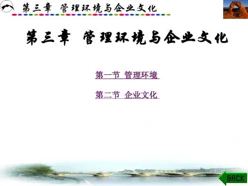 管理学 第3章 管理环境与企业文化