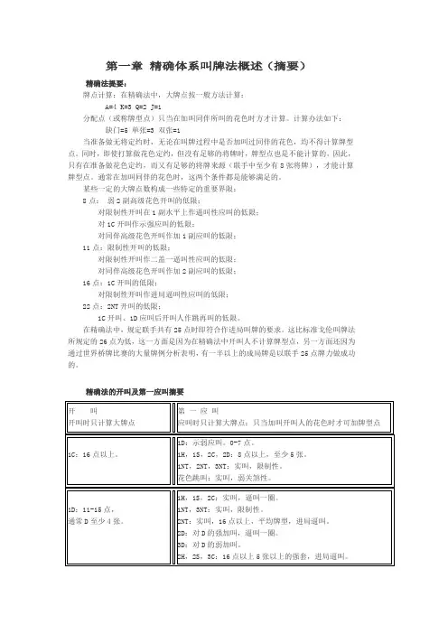 精确体系叫牌法    周家骝 编译