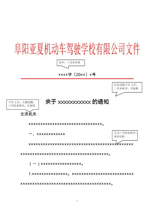 红头文件通知模板(可编辑修改word版)