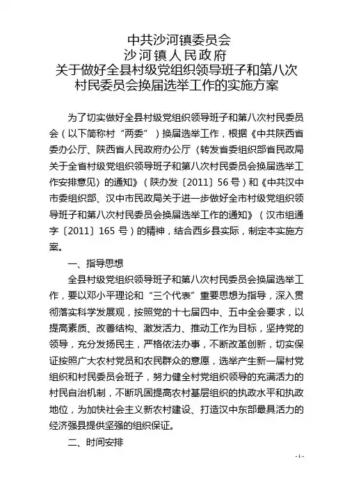 2011村两委换届方案