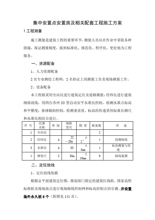 集中安置点安置房及相关配套工程施工方案