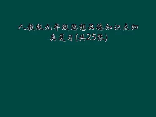 人教版九年级思想品德知识点归类复习共25张