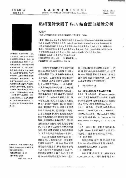 粘细菌转录因子FruA结合蛋白敲除分析